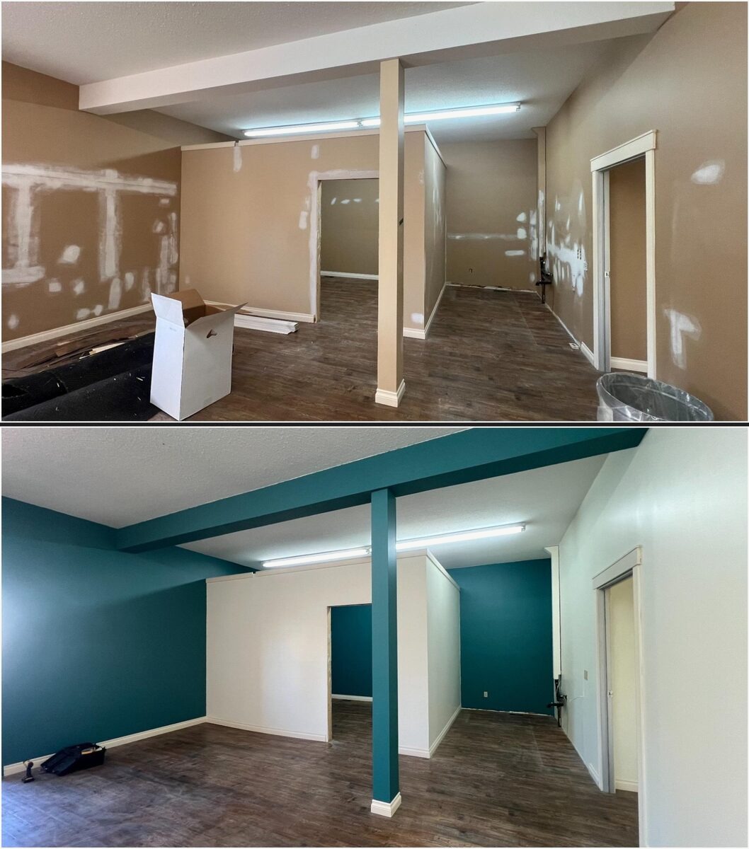 Room painting before and after